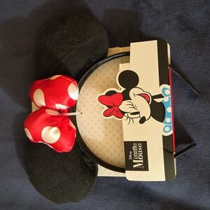 Disney Minnie Mouse Black Ears with Red Polka Dot Bow